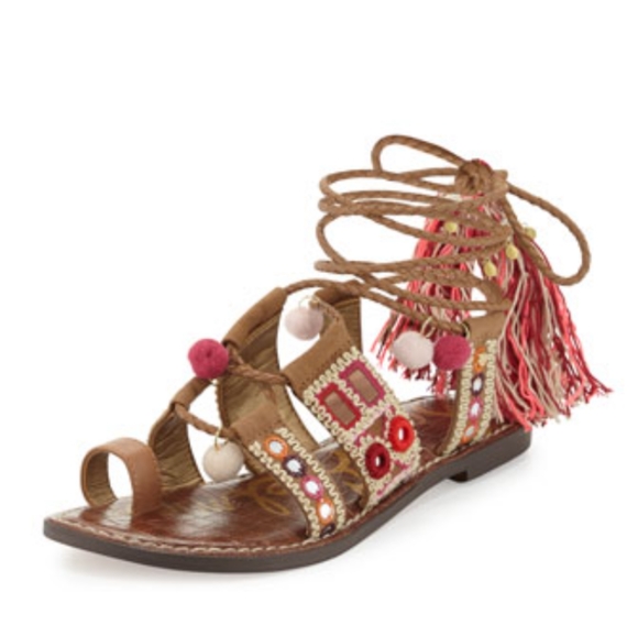 Sam Edelman Gretchen Boho Gladiator style flat festivals sandals shoes size 8.5 - Picture 4 of 13